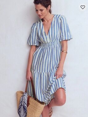 NEW Boden Irene Linen Midi Dress
Blue Stripe